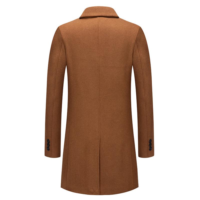 Mittellanger Wollmantel für Herren: Herbst/Winter Mode, Bügelfrei, Baumwollwattiert, Verdickte Jacke.