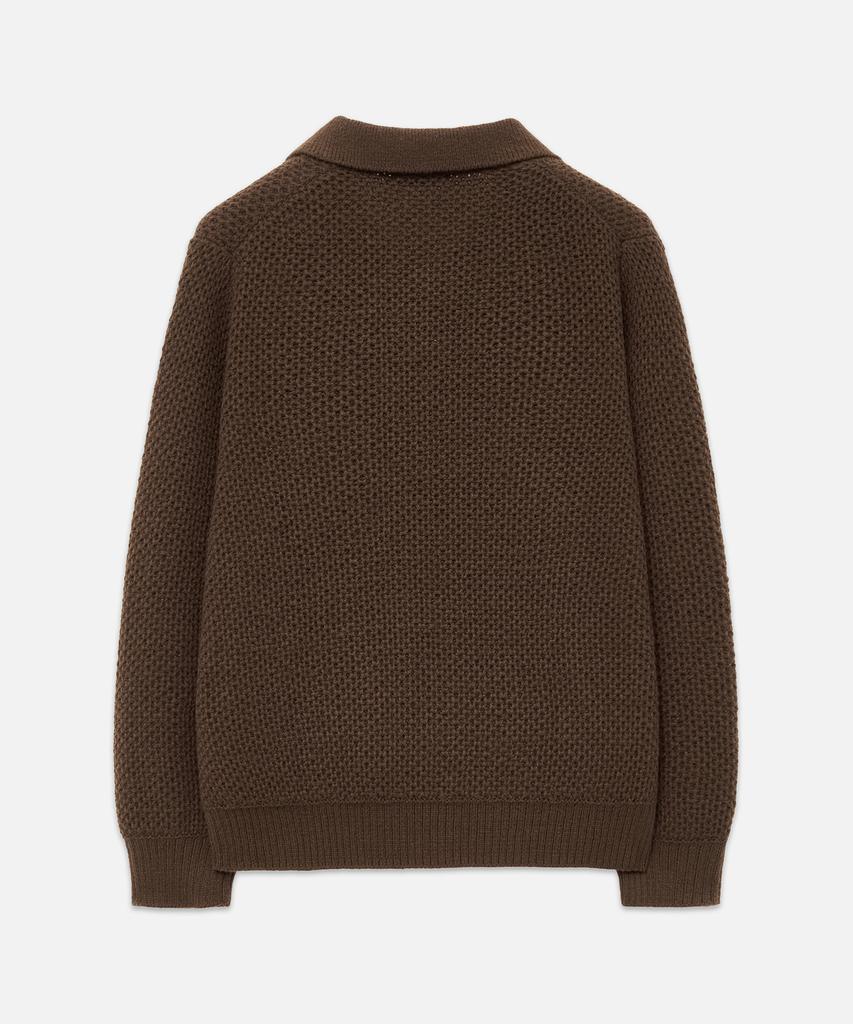 DRAW FIT Oversized Pique Waffle Knit [Brown]