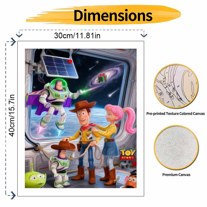 Disney Toy Story Space Adventure Oil Paint Digital Painting Art Kit FillIn Painting Home Decor