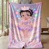 Soft Flannel Blanket Lightweight Cozy Bedroom Living Room CoverBetty Boop