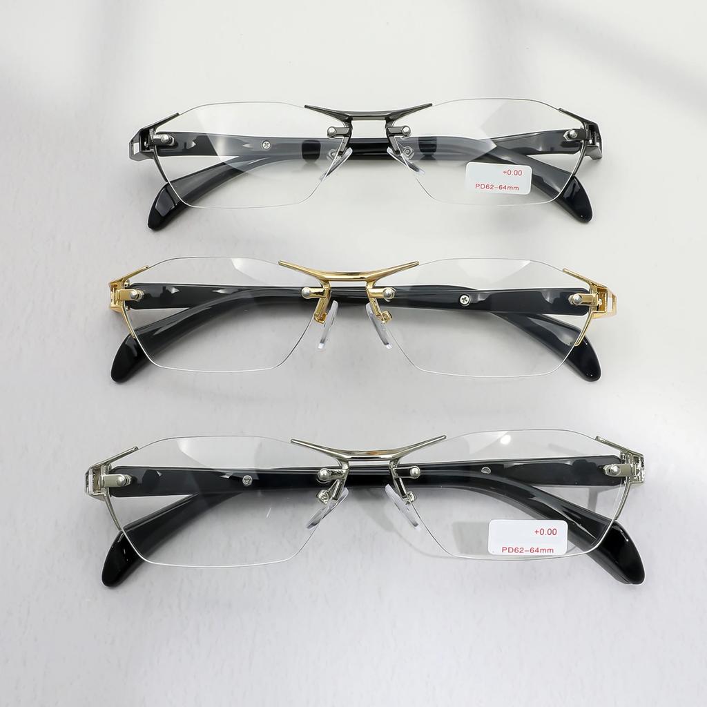 Brand High Definition Presbyopia Glasses Frame Men 2025 New Women Rimless Prescription Square Eyeglasses Reading Eyeglasses