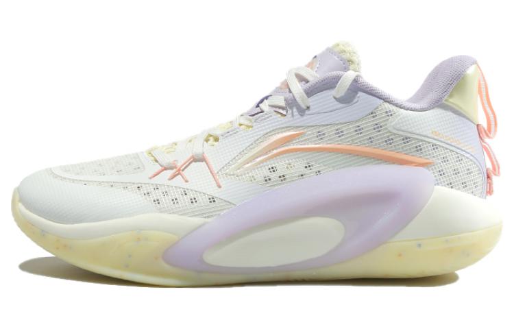 Li Ning Удобная амортизация, износостойкие низкие мужские баскетбольные кроссовки, фиолетовые ABPS047-5 43.5