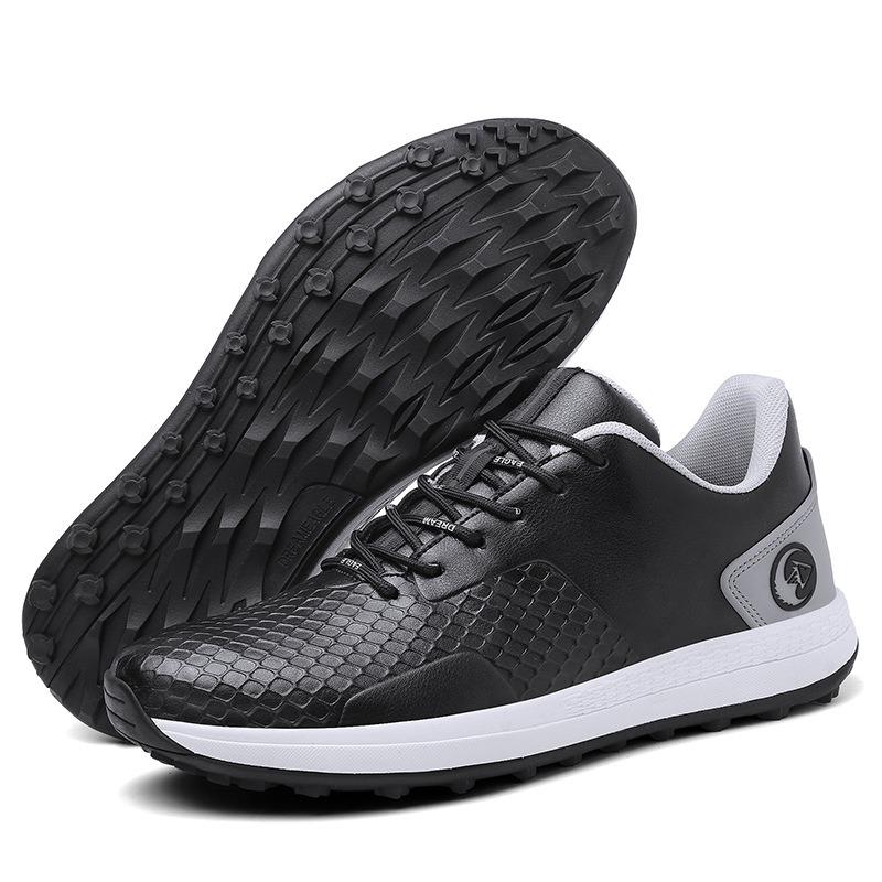 Golf Shoes Men's Waterproof Fixed Shoe Studs Sports Shoes Breathable Lace-up Anti-side Slip Sole Lightweight Men's Shoes