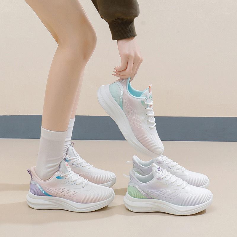 Summer casual women's shoes fly-woven soft-soled versatile breathable mesh sneakers work shoes