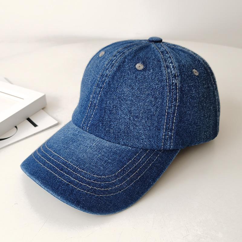 

Классическая однотонная бейсболка из стираного денима, вариант для мужчин и женщин, маленькая кепка с мягким верхом, новая шляпа от солнца adjustable темно-синий