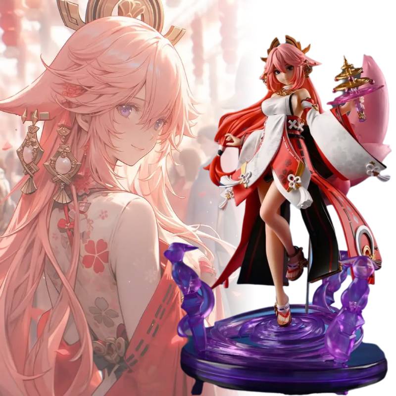 Genshin Impact Yae Miko Figurine Game Cartoon Model Toys Statuary Xmas Gifts