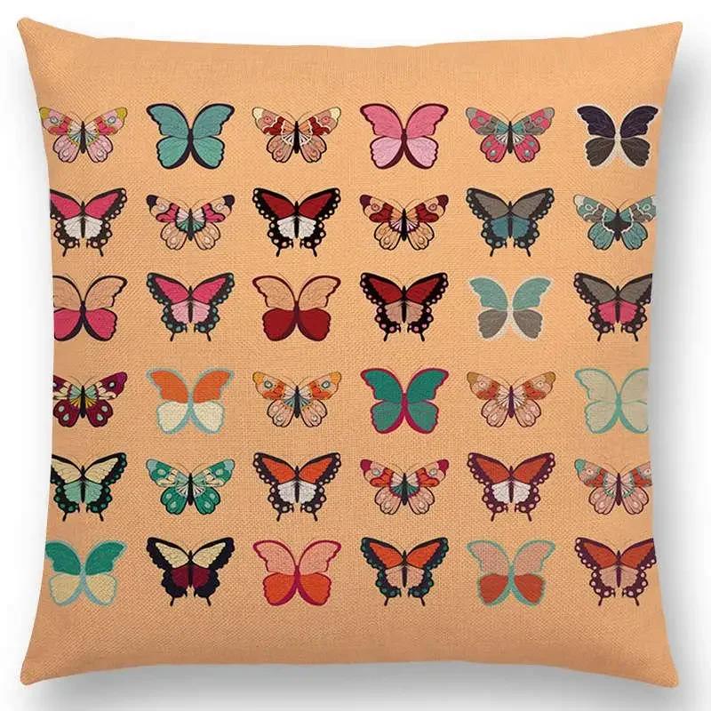 Botanical Floral And Butterfly Cushion Cover Beautiful Flowers Garden Mini Prints Home Decor Sofa Throw Pillow Case