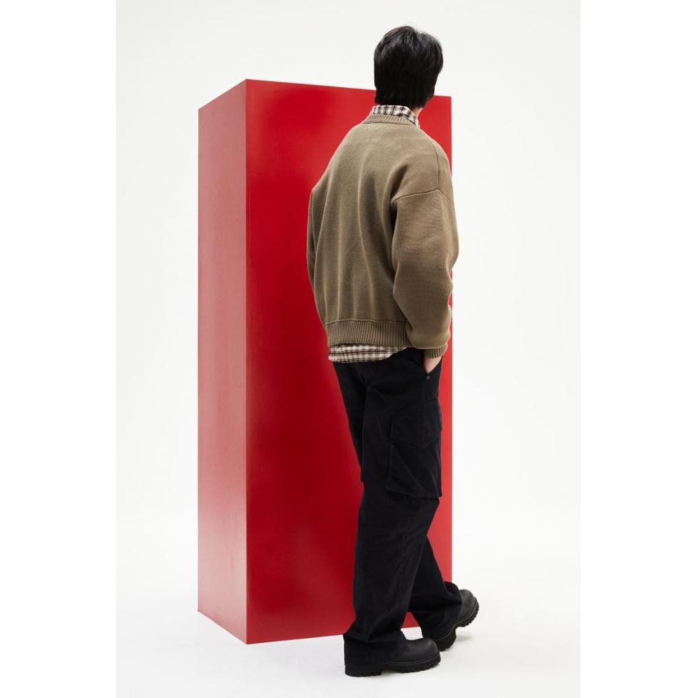 H M Loose Fit Sweater kHaki Green