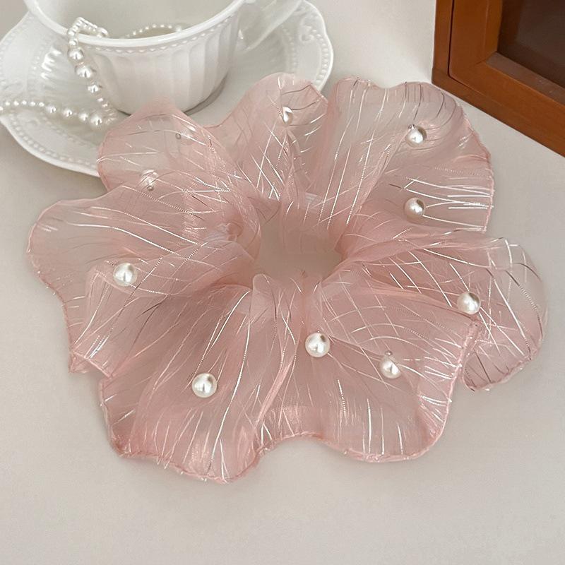 Organza Mesh Pearl Hair Tie – Luxurious Fairy Design 2025