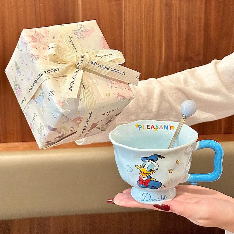 Genuine high-value children's water cup cute ceramic mug dormitory office coffee mug for girl's birthday gift