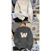 Bluza z okrągłym dekoltem i wytłaczanym napisem, casualowa, luźna bluza wciągana przez głowę
