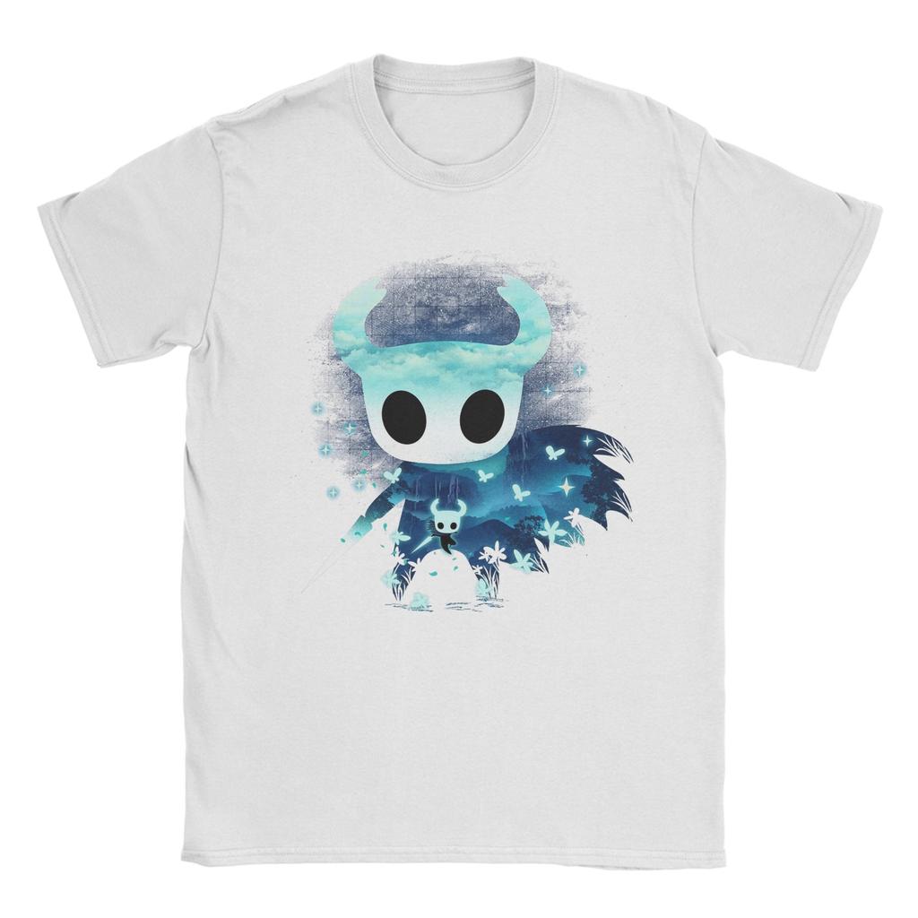 Herren T-Shirt Hollow Knight Silksong Lustiges Baumwoll-T-Shirt Kurzarm T-Shirts Rundhals Kleidung Grafikdruck