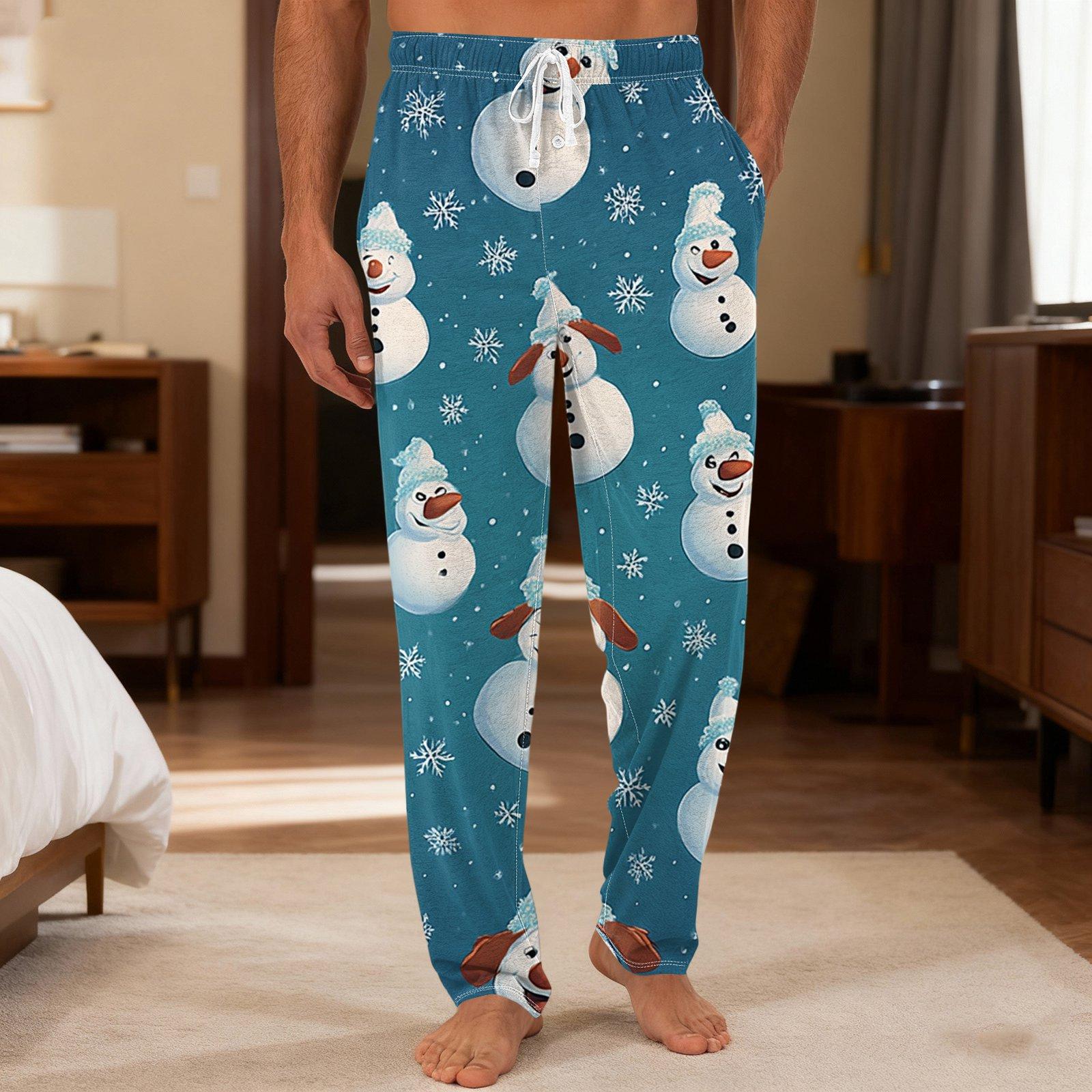 

Мужские повседневные брюки с однотонным вязанным узором и карманами для домашней пижамы XXL