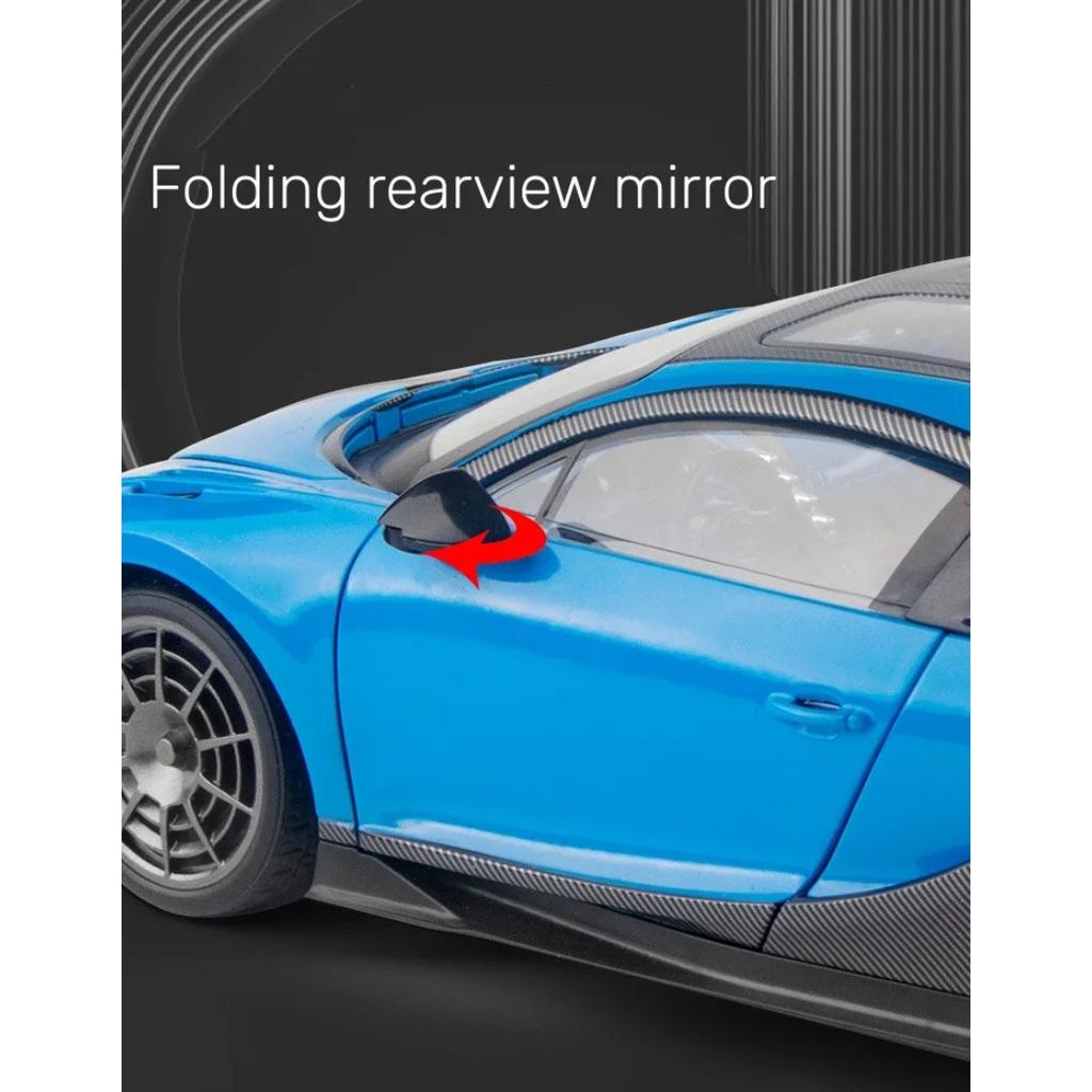 1/18 Bugatti Chiron Supercar Alloy Diecast Toy Scale Car Model Sound and Light Miniature Vehicle Children's Toy Collection Decorative Gift