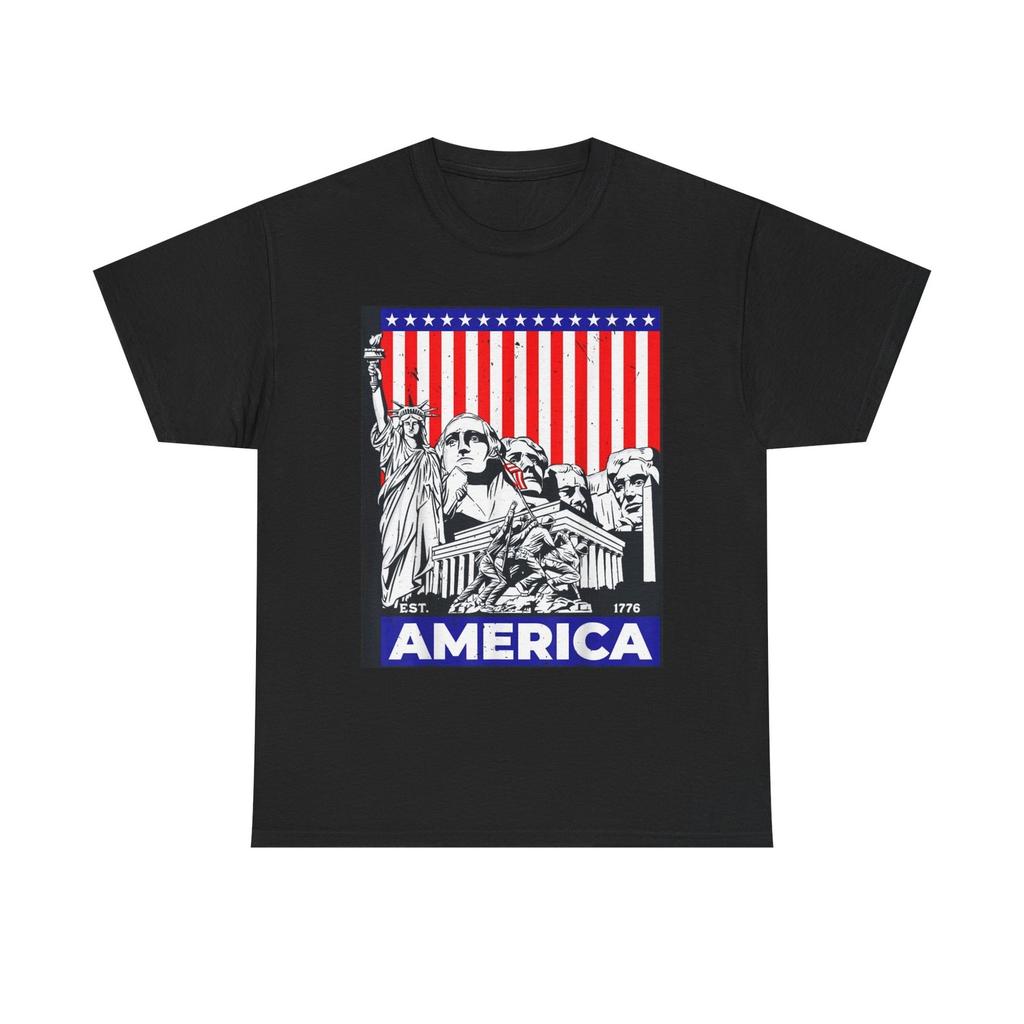 America 1776 American Flag USA Graphic T Shirt Mens Womens Tees Top Unisex Cotton Tee NEW