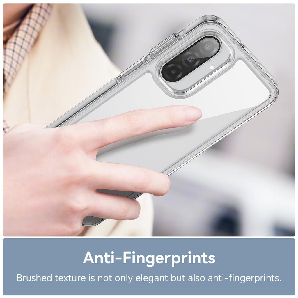 For Samsung Galaxy A17 5G Clear Phone Case WANLONFENG MF2 Series TPU Acrylic Cover with 2Pcs Tempered Glass