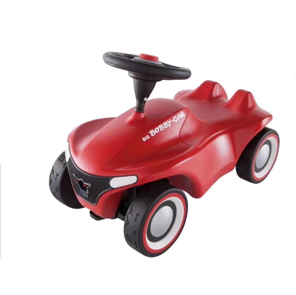 German BIG Bobby Car: New Generation Walker, Glider, Twist Car with Backrest and Sit-On Toy Accessories.