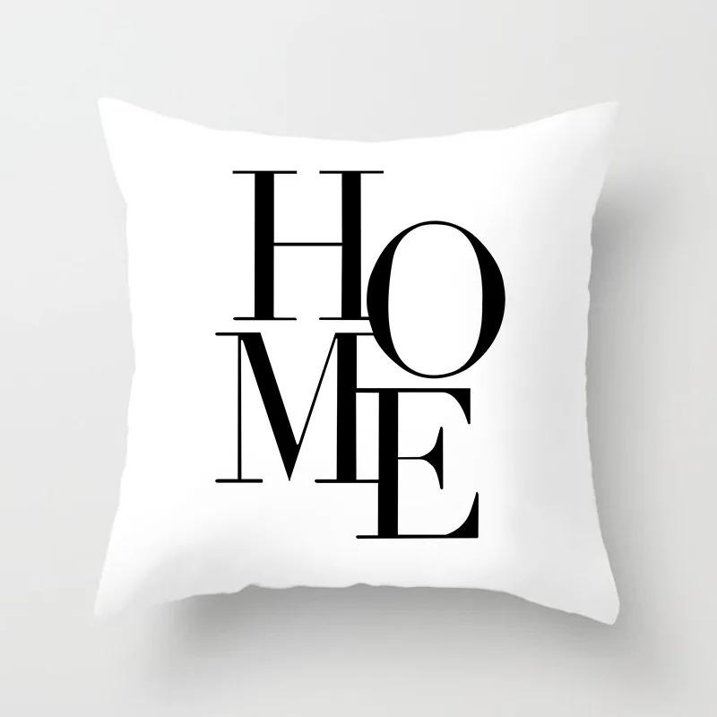 Black and White Simple Decorative Pillowcase Living Room Office Home Pillowcase Car Ornaments