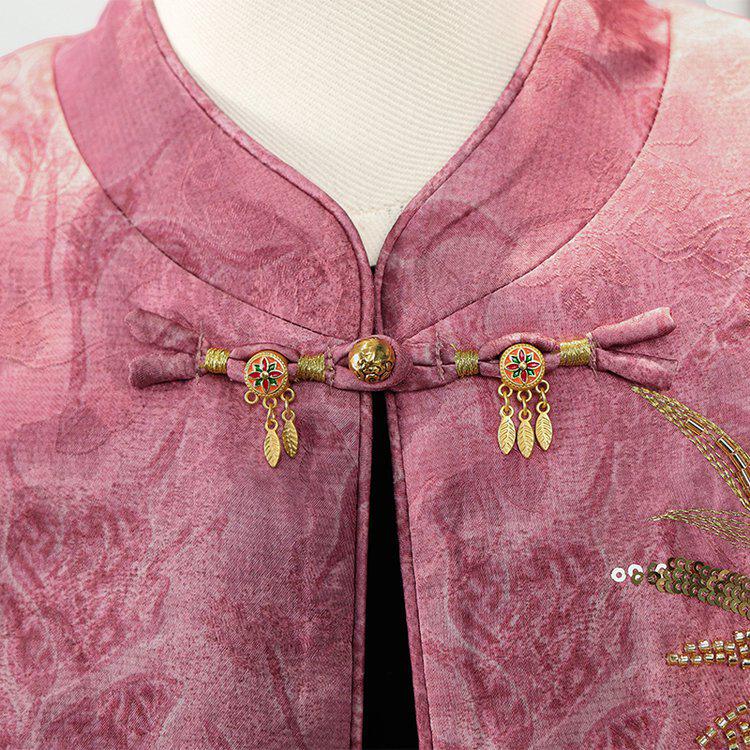 Elegant Embroidered Cardigan Jacket for Middle-Aged & Elderly Women - Spring & Autumn 2026 New Collection