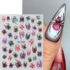 Xiaomi 2pcs Glitter Spider Nail Art Stickers Halloween Spider Web Gothic Holographic Nail Decals Adhesive Sliders Decorations Manicure