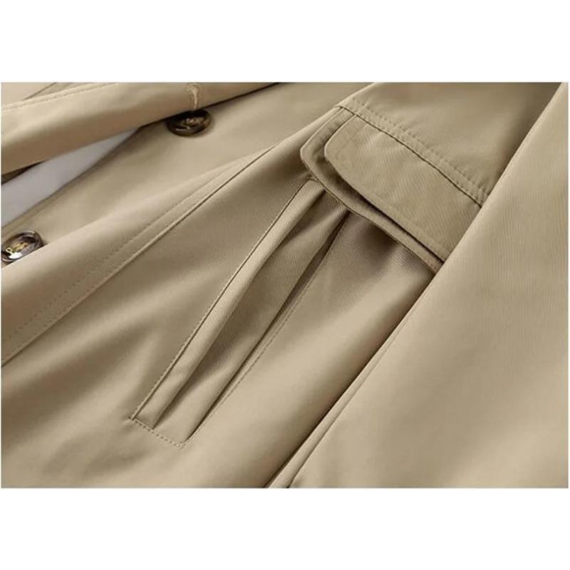 Fashion Spring Autumn Solid Trench Coat Women Single Breasted Khaki Black Pink Beige Windbreaker Outerwear Casual