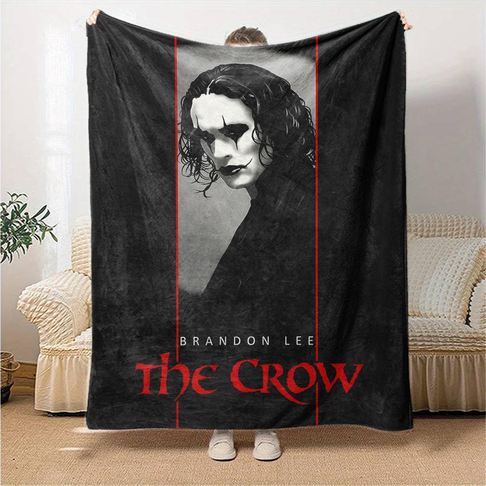 1pc Brandon Lee Crow Throw Blanket Soft Flannel, Cozy All Season Polyester Perfect for Home, Office