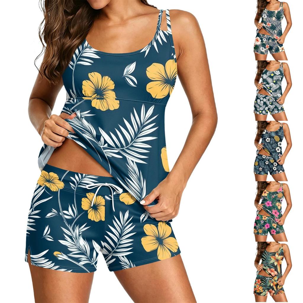 Women's Printed Split Swimsuit Sport Swimsuit Two-Piece Set