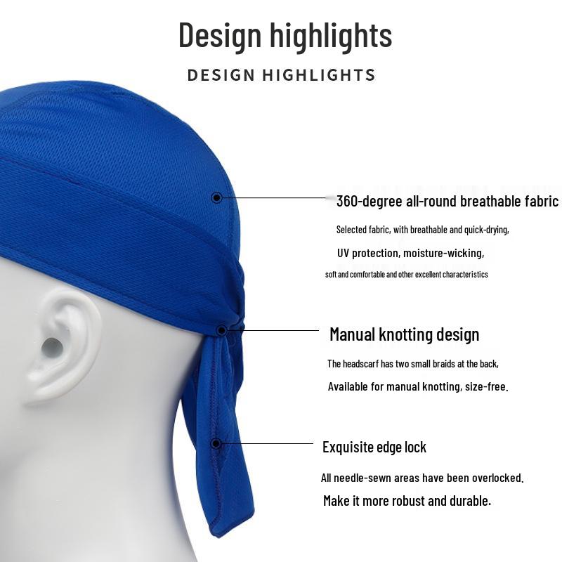 Summer Breathable Sweat-Absorbent Pirate Bandana Hat for Outdoor Sports