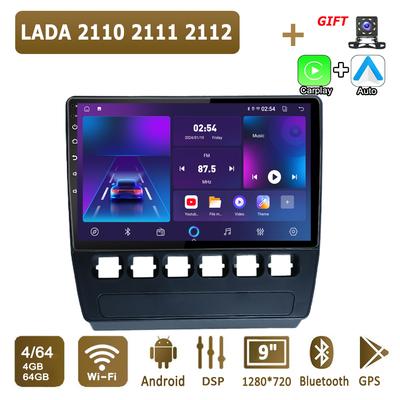 Android autorádio Carplay pro LADA 2110 2111 2112 Multimediální přehrávač Hlavní jednotka Stereo GPS navigace BT WIFI 4+64GB