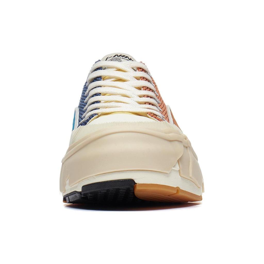 Li Ning Wuji Wear Resistant And Lightweight Low Top Skateboard Shoes Women's Brown Blue AZGT082-3