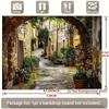 2D European Old Town Street Backdrop, Tuscan Alley Photography Background for Travel Themed Party