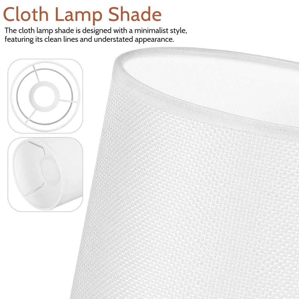 White Linen Lamp Shade Desk Lamp Cloth Lampshade Cylinder Lampshade Universal Household E27 Lamp Shade Bedside Lampshade