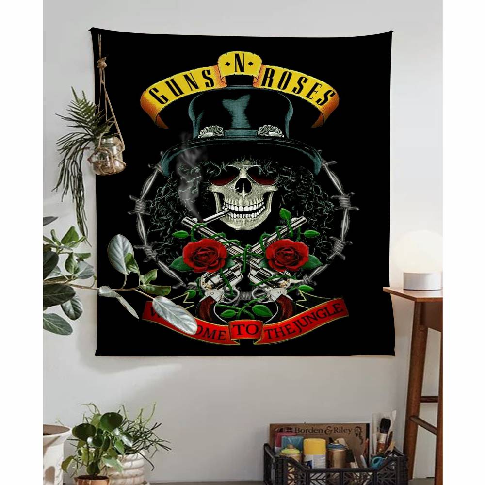 Cool Band GGuns N Roses Hanging Bohemian Tapestry Bohemian Wall Tapestries Mandala Kawaii Room Decor