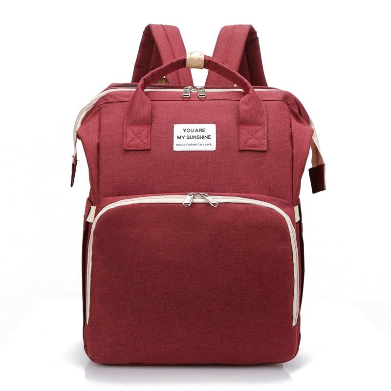 Baby Diaper Backpack Folding Crib Maternity Care Mommy Bag Large Capacity Going Out Picnic Travel Baby Lying Down Sleeping