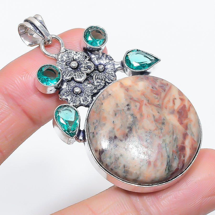 

Натуральный Марипозит, Топаз 925 Стерлинговое Серебро Ювелирная Подвеска 2,36 e6P94