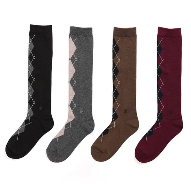 

MAC MOC Dynee Argyle Pattern Long Socks_Choose 2 out of 4 colors Brown