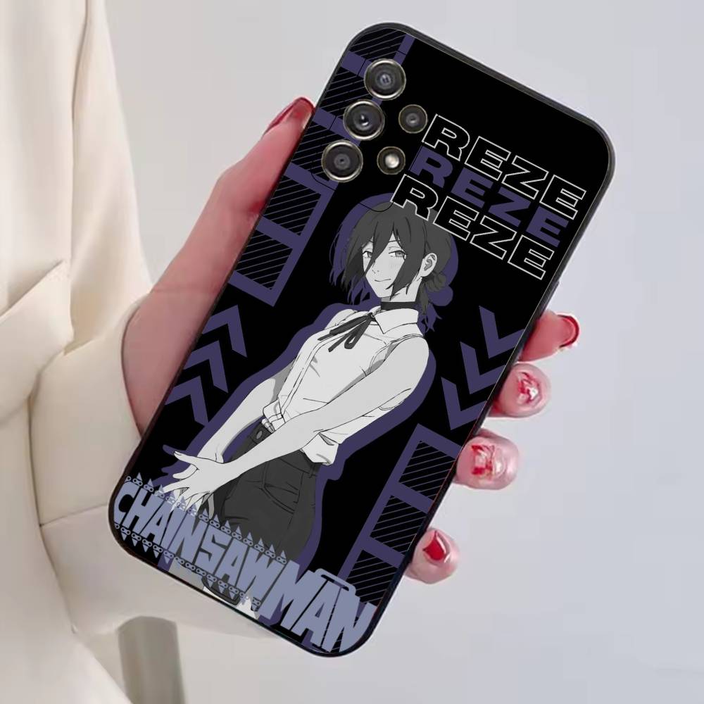 Cool Anime Girl R-Reze Phone Case For Samsung S25,S24,S21,S22,S23,S30,Ultra,S20,Plus,Fe,Lite,Note,10,Black Cover
