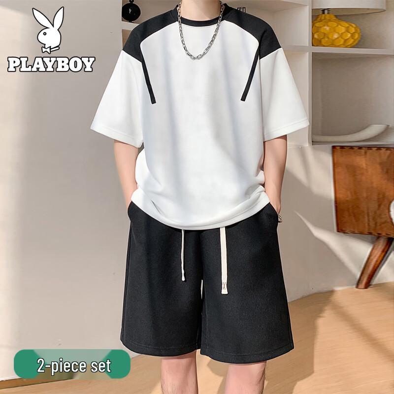 

PLAYBOY Men s Summer Breathable T-shirt & Shorts Set XL