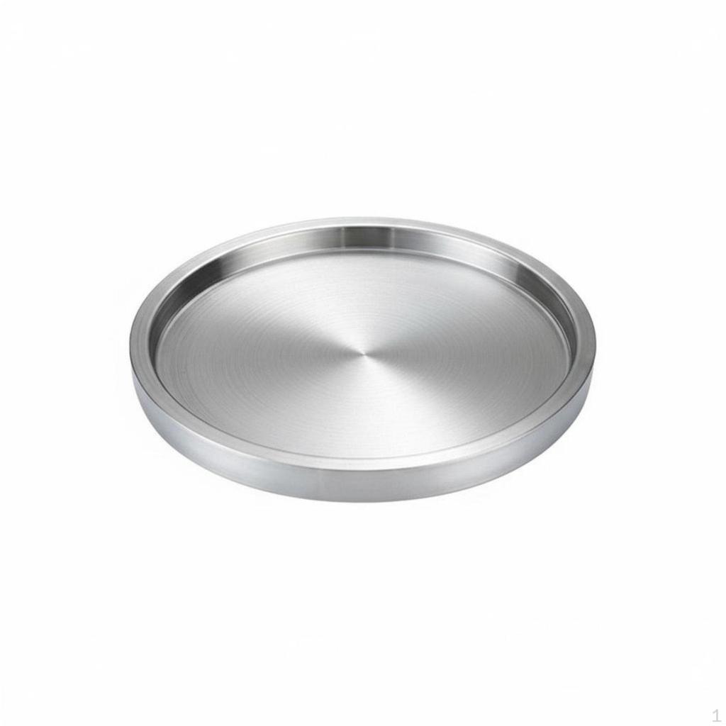 Korean BBQ Serving Tray Double Layer Stainless Steel Round Plate Thickened Design