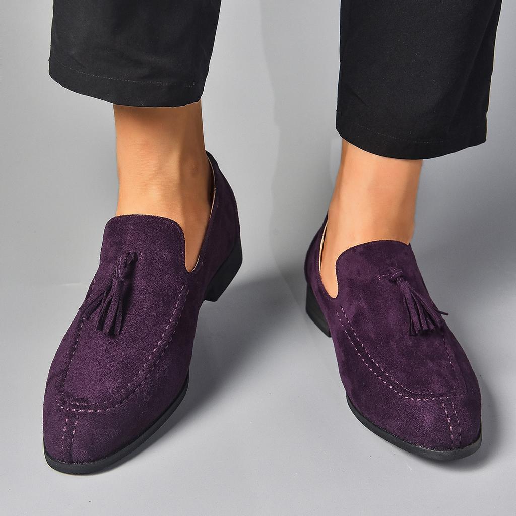 Fang Hee Autumn Casual Shoes  Business Formal Shoes One Step Stepping Tassel Lefu Shoes Large Men's Shoes