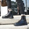 2025 autumn new Martin boots men's high-top locomotive boots casual short boots British style platform small leather shoes