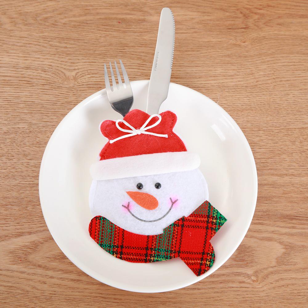 Santa Claus Cutlery Covers: Festive Christmas Knife & Fork Holders - Creative Cartoon Tableware Set