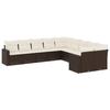 VidaXL Salon de Jardin avec Coussins 10 pcs, Canapés de Terrasse, Ensemble de Meubles de Patio, Mobilier d'Extérieur, Marron 3251850