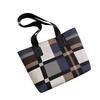 Women PU Leather Underarm Bag Plaids Handbag All-matching Armpit Bag Shopping Dating Bag Large Capacity Shoulder Bag  Khaki