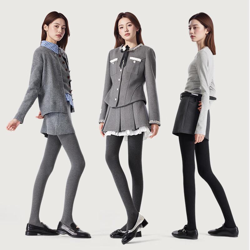 Women's Wool Blend Vertical Stripe Slimming Tights