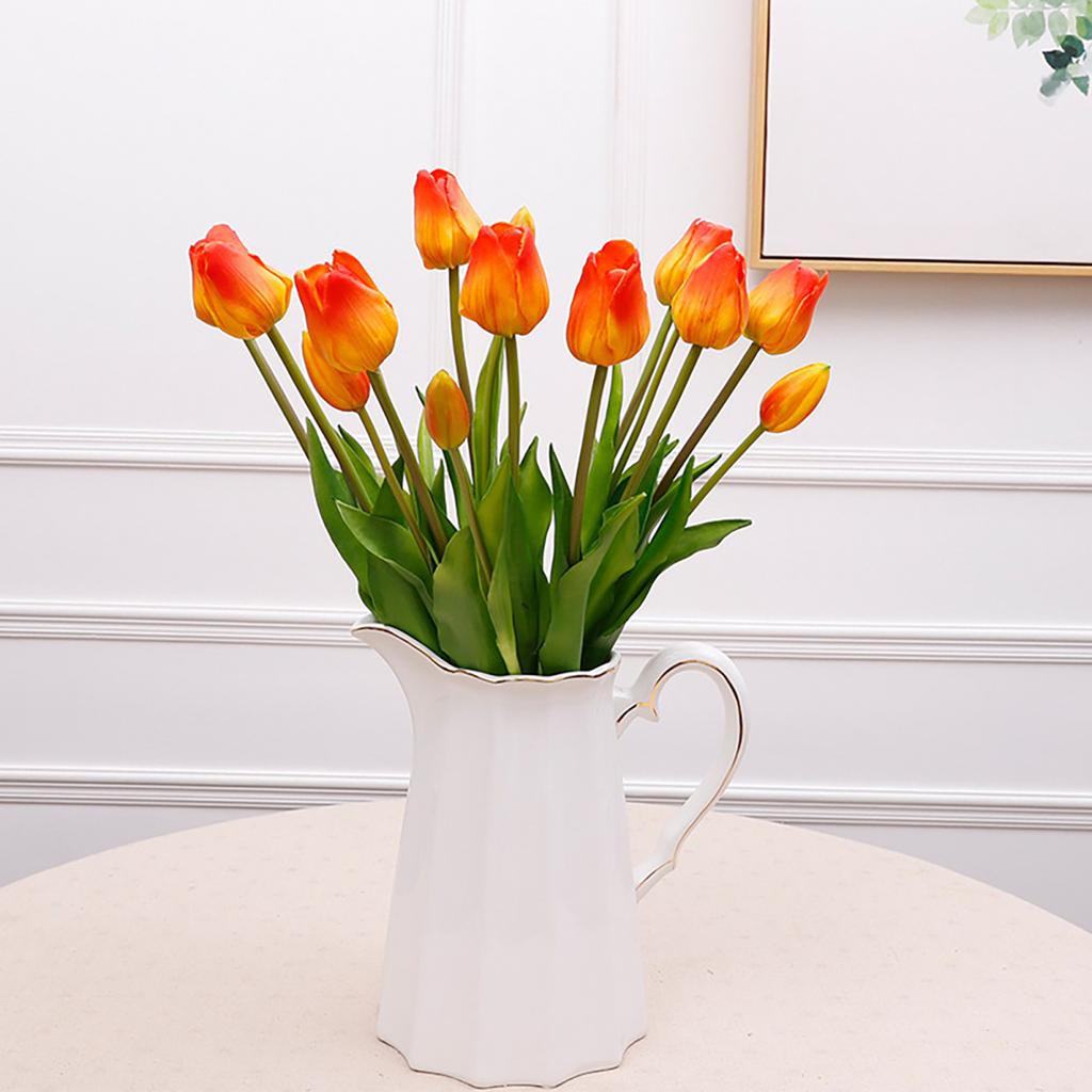 Yousheng Simulated Tulip 37cm Artificial Tulip Faux Silk Fake Tulip Flower Bulk for Vase Wedding Home Decor Spring Parties Mother's Day Gift
