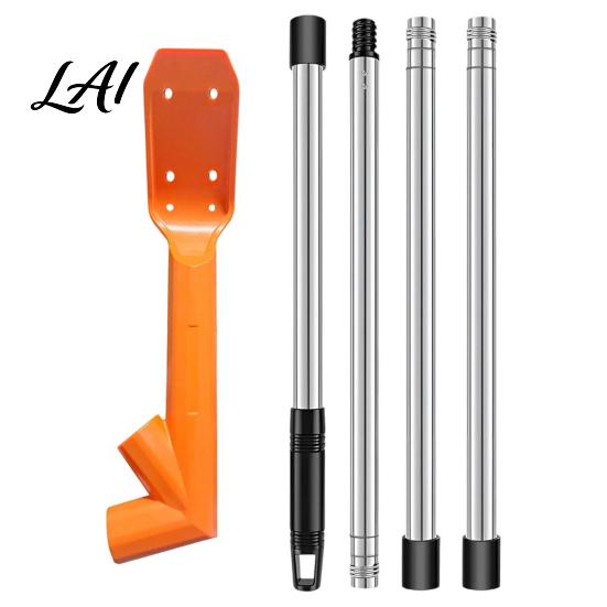 Multi Section Cleaning Pole No-Climb Gutter Tool Ground-Level Cleaner with 45-Degree & 120-Degree Multi-Angle Head High Reach from The Ground