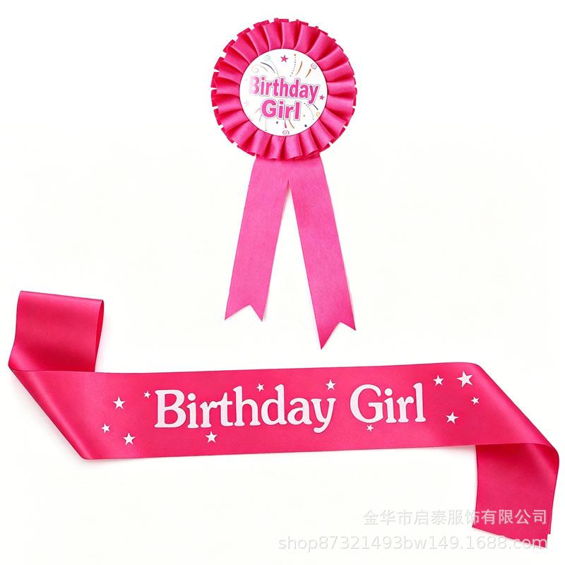 Happy Birthday Sash and Badge for Party Decoration and Costume