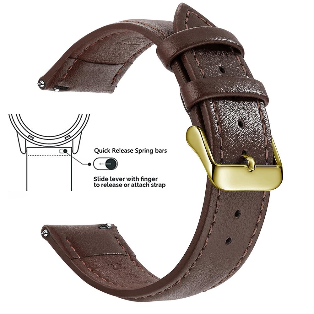 Cinturino per Orologio in Vera Pelle Piena, Rilascio Rapido 12/14/16/18/19/20/21/22/24 mm Cinturini per Orologio, Cinturini di Ricambio per Uomo Donna