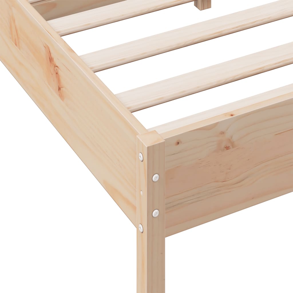 Vidaxl Bed Frame Without Mattress, 120X190 Cm, Solid Pine Wood